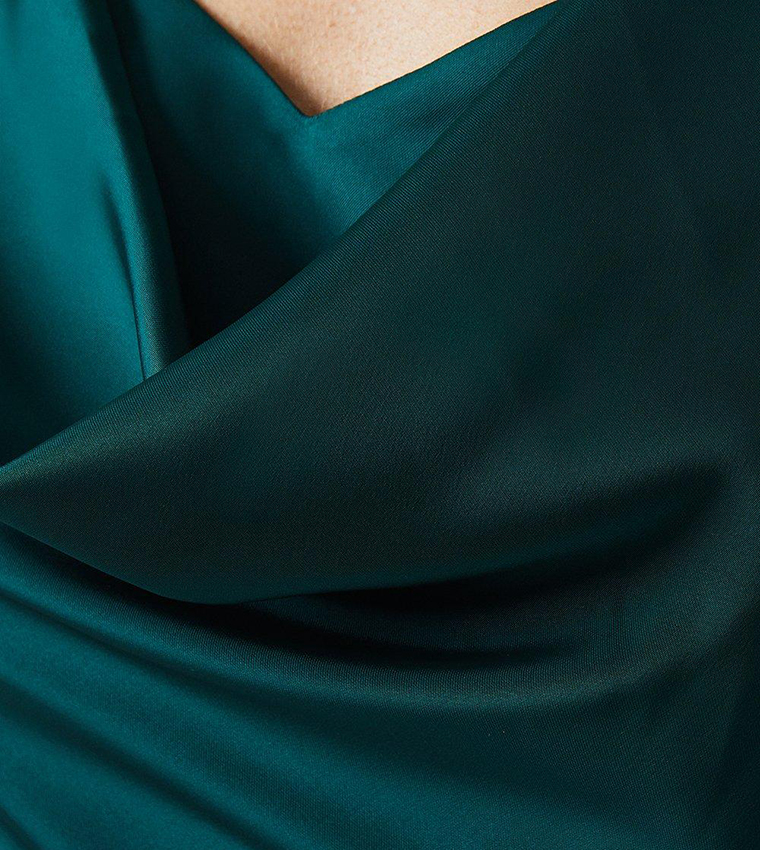 Cowl Neck A-Line Satin Bridesmaids Dress