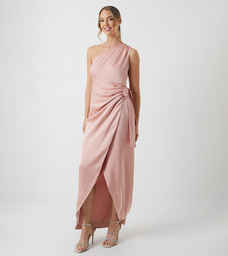 Column bridesmaid dress best sale