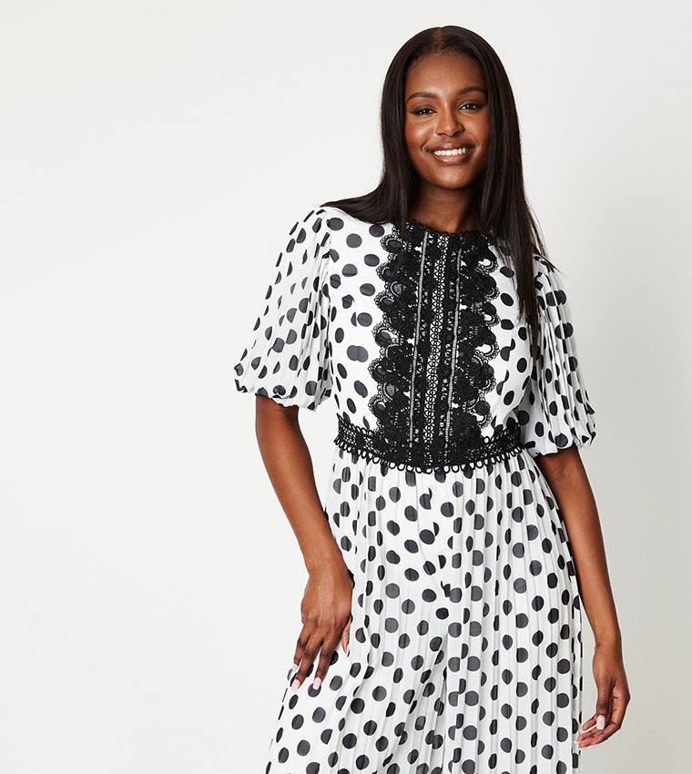 Coast black and white polka dot dress best sale