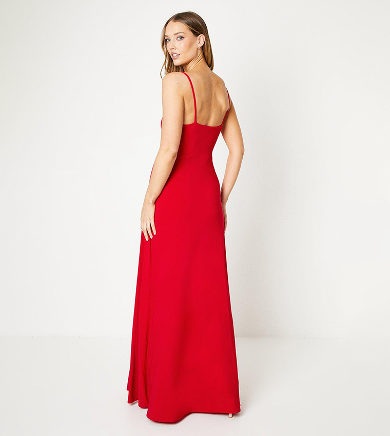 Pleated Strappy Maxi Dress