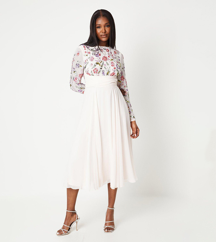 Buy Coast Hand Embellished Bodice Midi Dress In Pink 6thStreet Bahrain