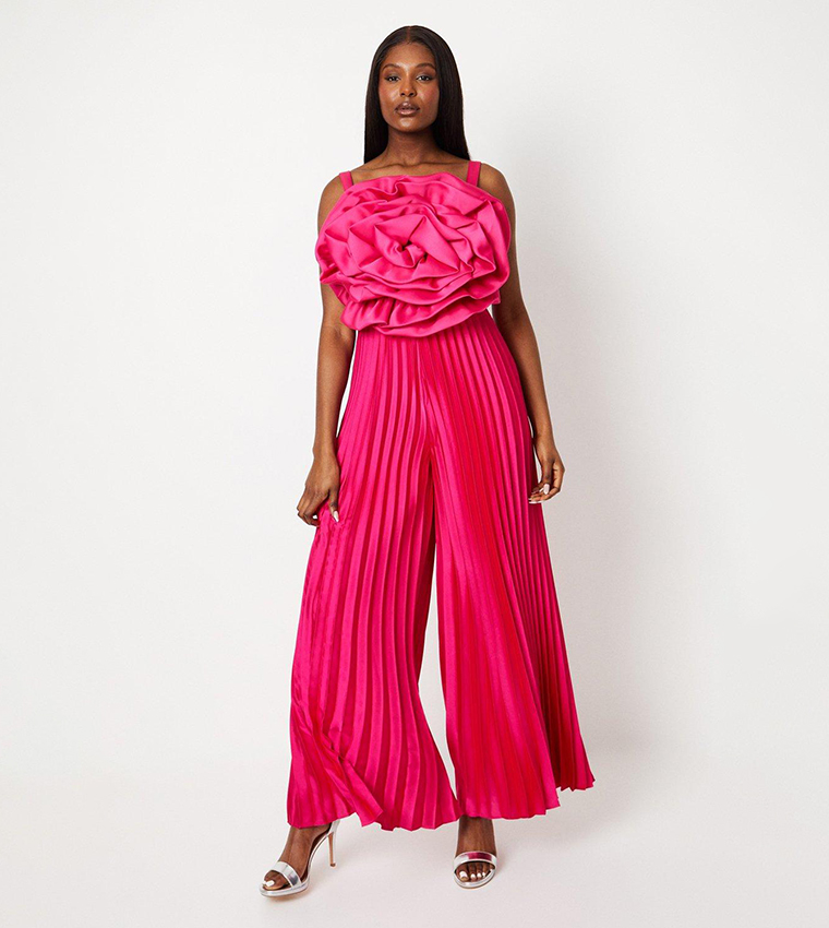 Buy Coast Bodice Pleated Wide Leg Jumpsuit In Pink 6thStreet Saudi Arabia