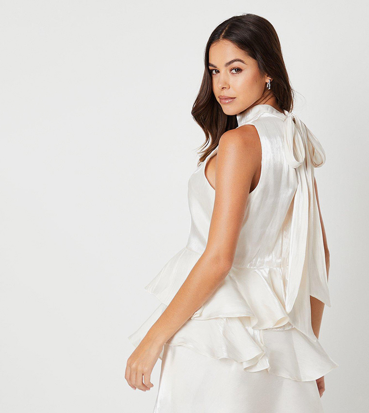 Payton Organza Peplum Top