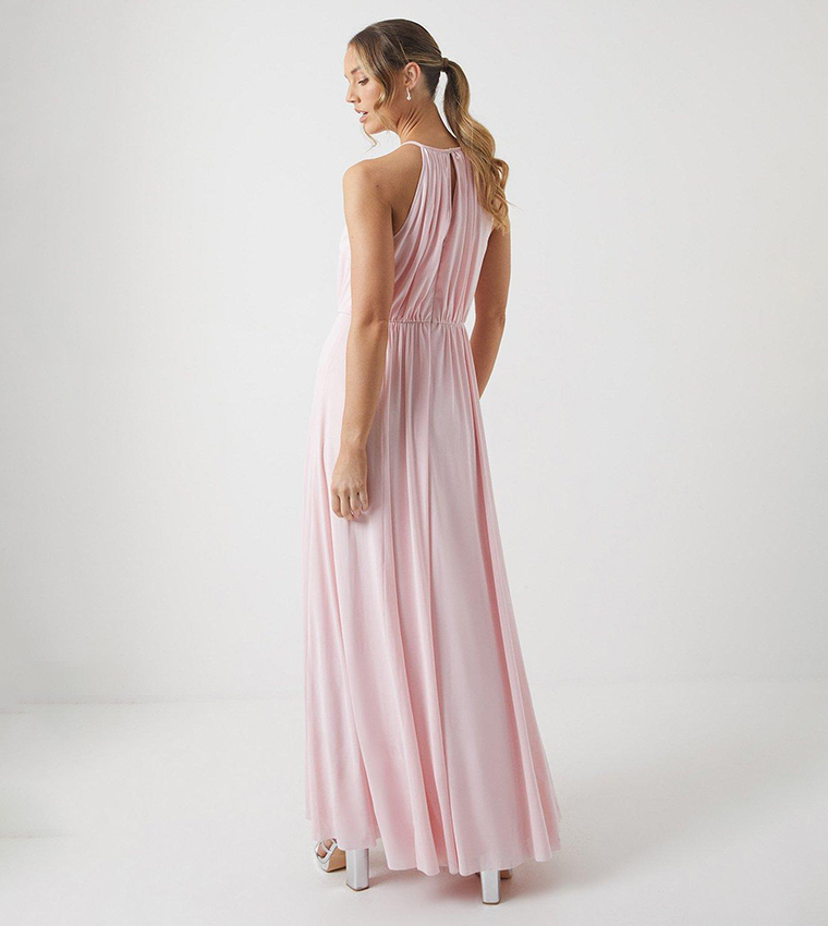 Stretch Mesh Halterneck Bridesmaids Dress