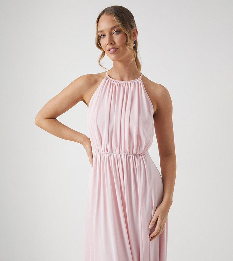 Stretch Mesh Halterneck Bridesmaids Dress