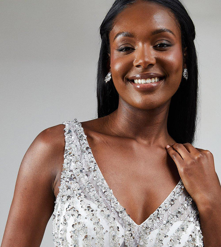 Embellished Lace Full Skirted Wedding Dress