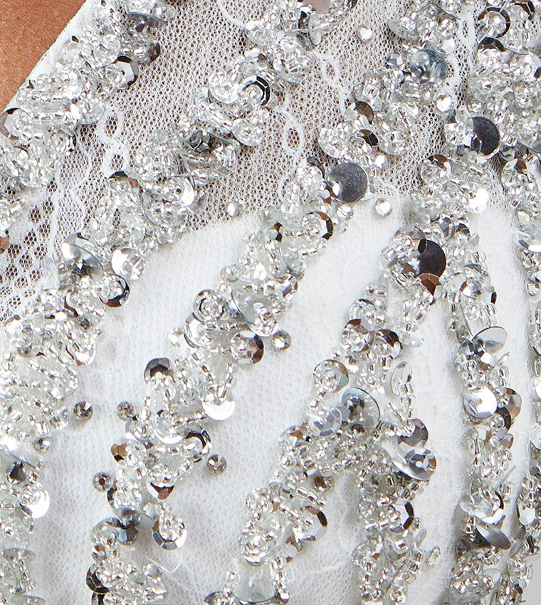 Embellished Lace Full Skirted Wedding Dress