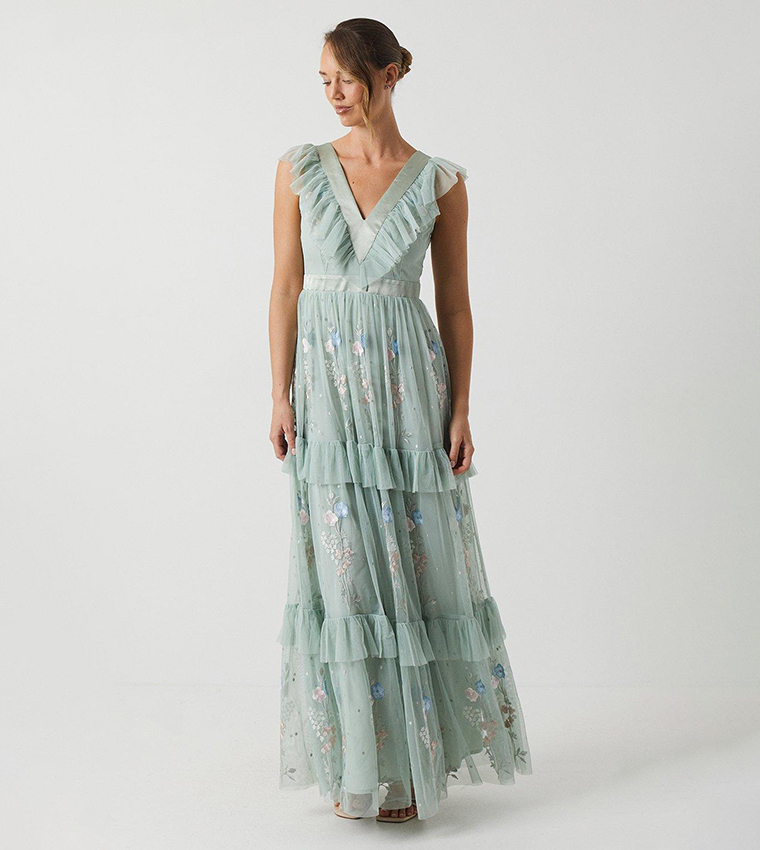 coast mint green dress Mint Beaded Lace Mini Dress XL main image 1
