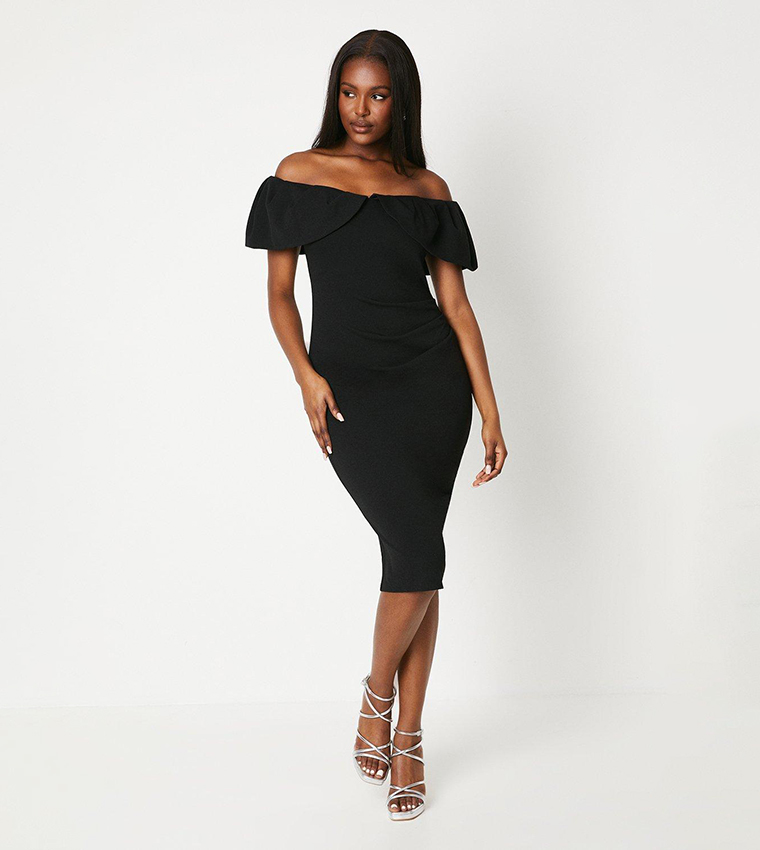 Black midi pencil dress online