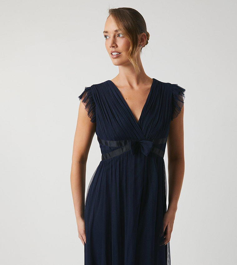 Navy midi bridesmaid dress on sale