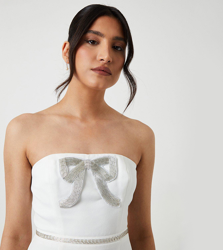 Embellished Statement Bow Mini Dress