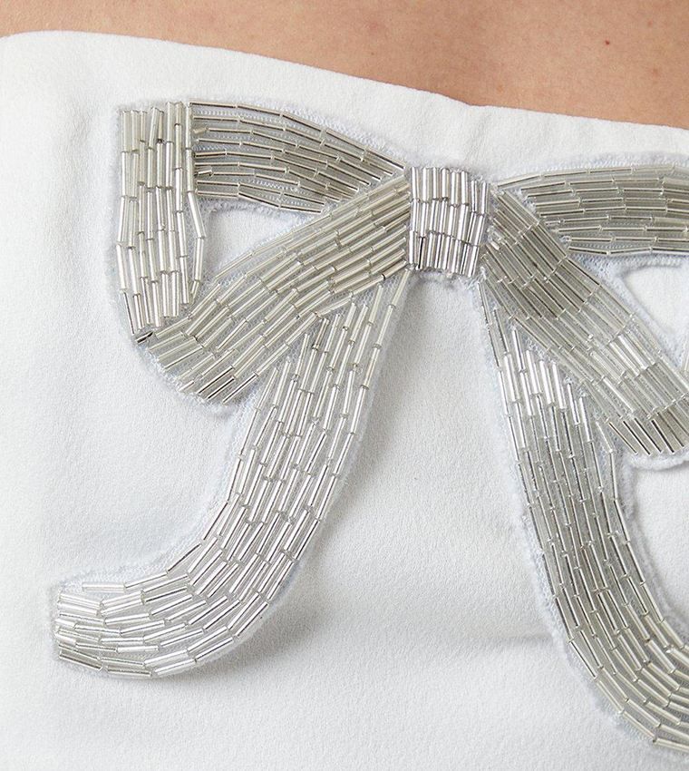 Embellished Statement Bow Mini Dress