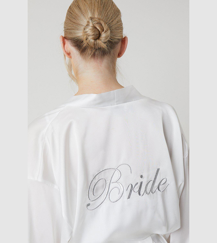 Embroidered Satin Bridal Night Robe