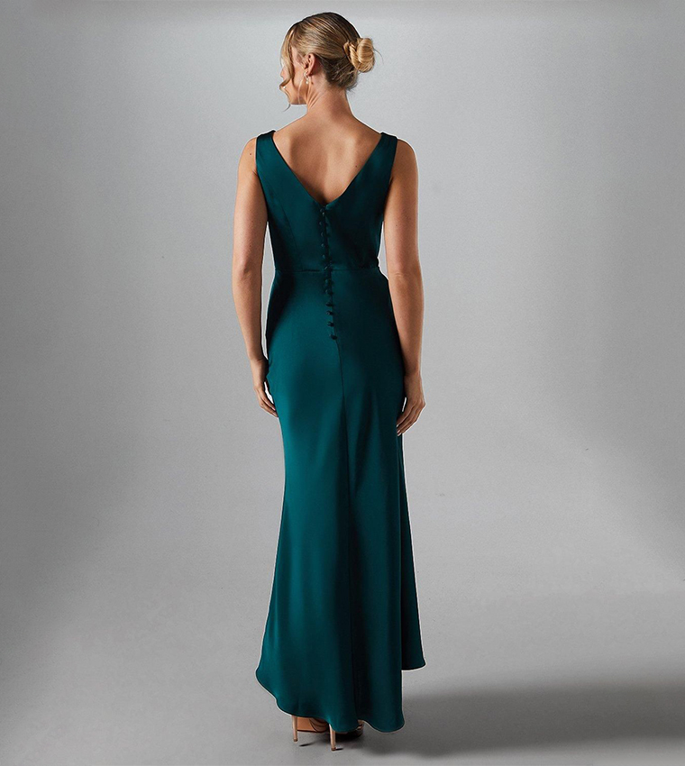 Satin Sleeveless Bridesmaid Maxi Dress