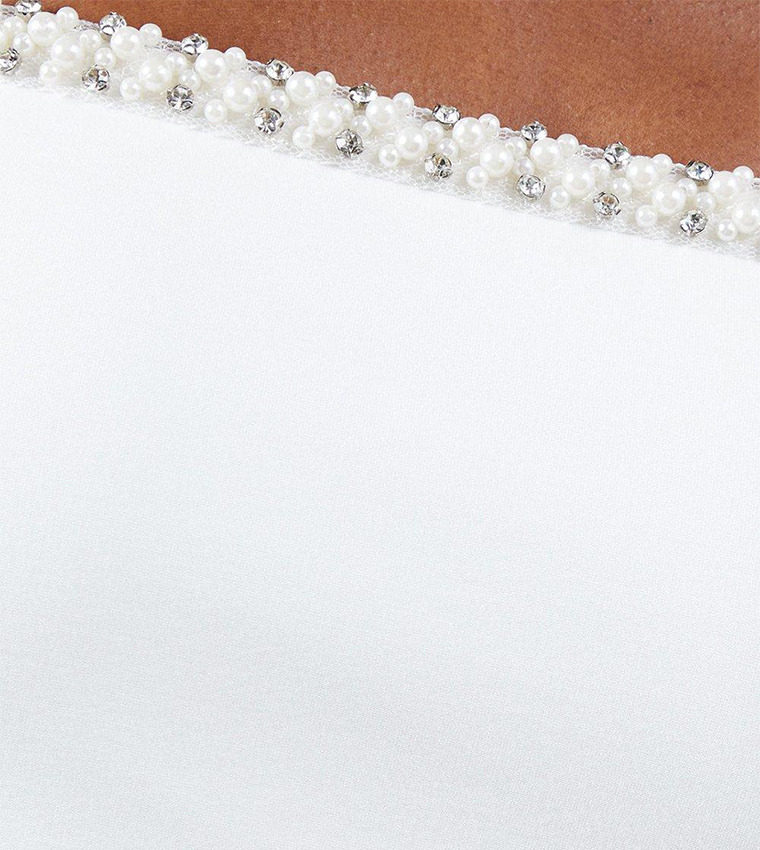 Crystal Trim Ponte Midi Wedding Dress
