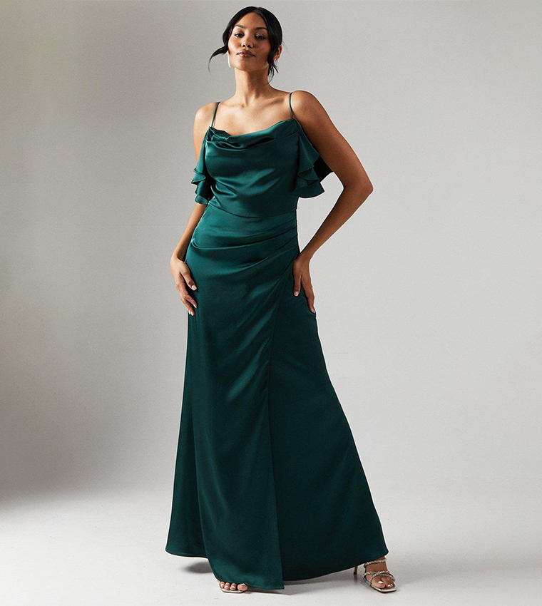 Buy Coast Cowl Neck Ruffle Detail Bridesmaids Dress In Green 6thStreet UAE