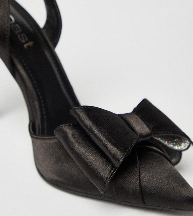 Tamara Satin Bow Sling Back Stiletto Heel Pumps