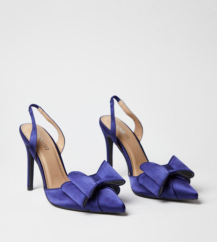 Tamara Satin Bow Sling Back Stiletto Heel Pumps