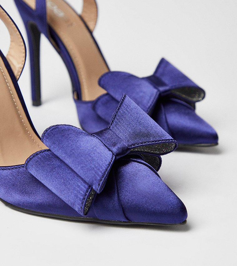 Tamara Satin Bow Sling Back Stiletto Heel Pumps