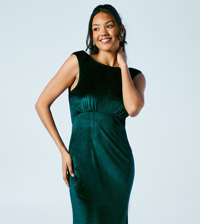 Buy Coast Cowl Back Velvet Bridesmaid Maxi Dress In Green | 6thstreet Bahrain Buy Coast Cowl Back Velvet Bridesmaid Maxi Dress In Green | 6thstreet Bahrain
