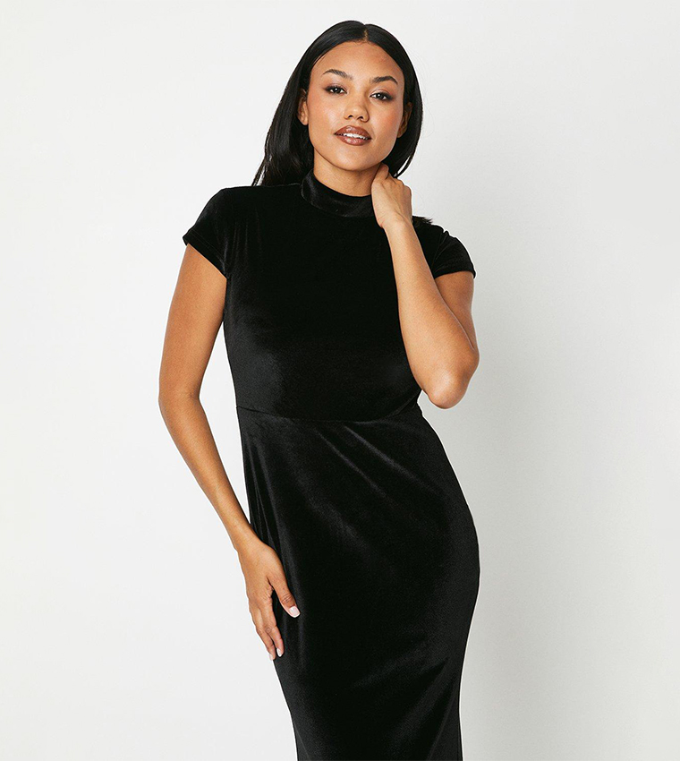 Buy Coast Velvet High Neck Bodycon Dress In Black 6thStreet Oman