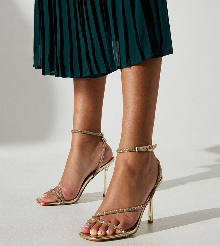 Tarah Diamante Barely Heel Sandals