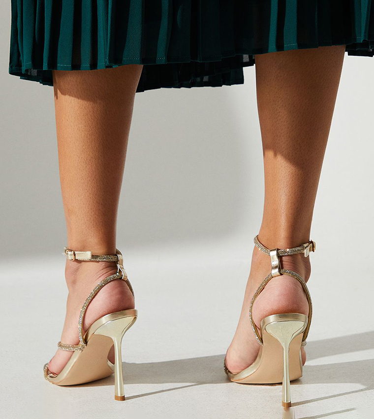 Tarah Diamante Barely Heel Sandals