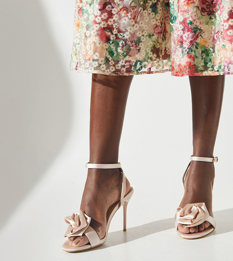 Tessa Satin Corsage High Heeled Sandals