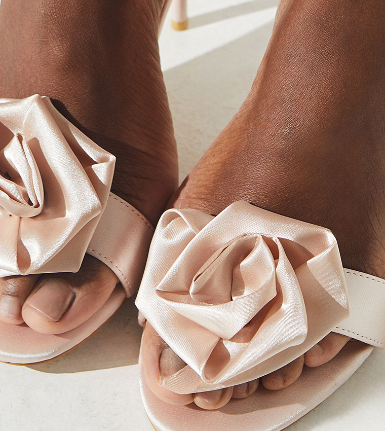 Tessa Satin Corsage High Heeled Sandals