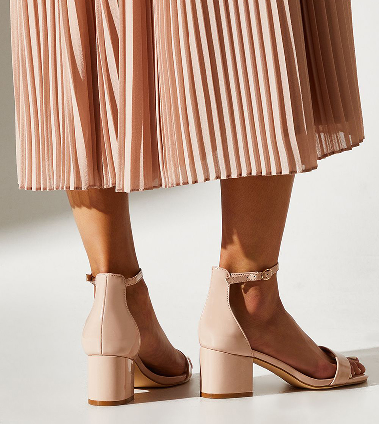 Wide Fit Thelma Ankle Strap Block Heeled Sandals