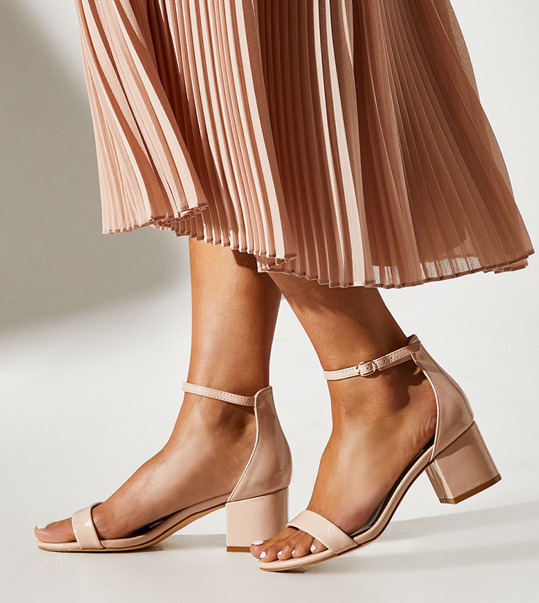 Wide Fit Thelma Ankle Strap Block Heeled Sandals