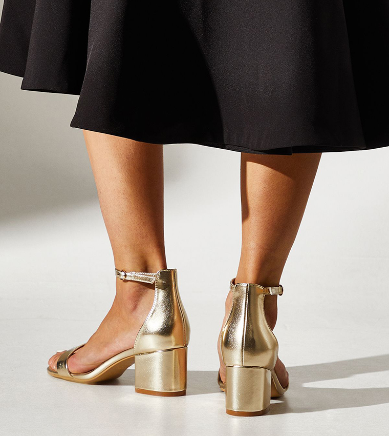 Wide Fit Thelma Ankle Strap Block Heeled Sandals