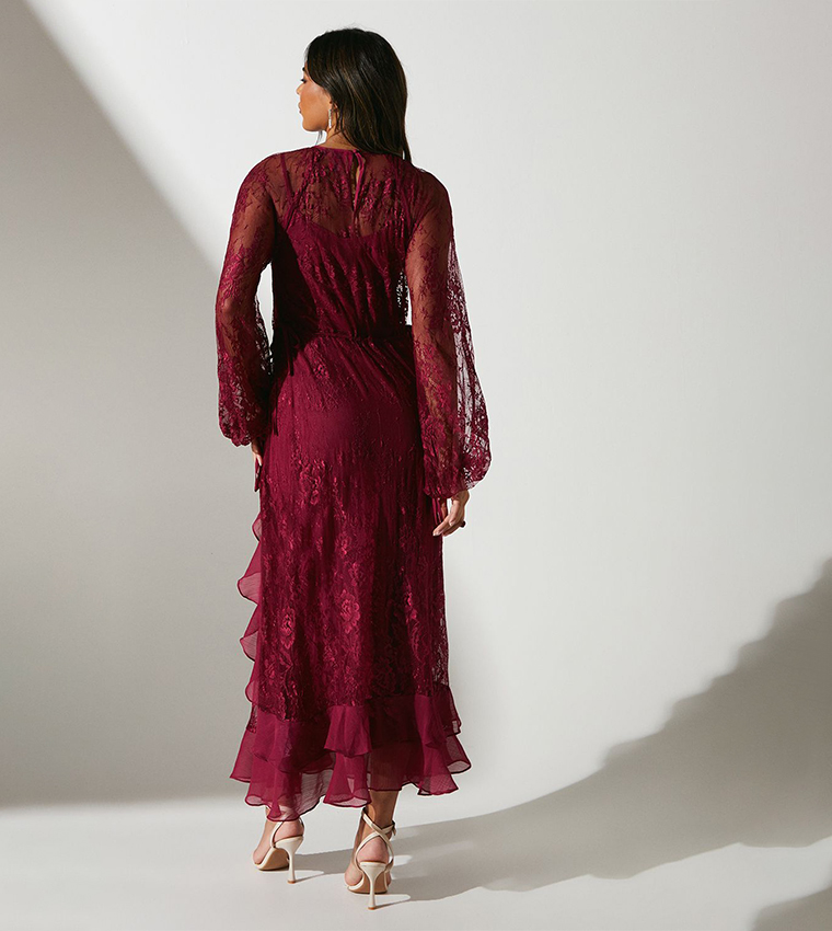 Lace Long Sleeves Midi Wedding Dress