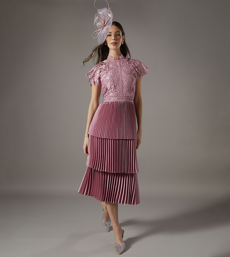 فستان ميني بطبعة زهور مزخرف بكشكشة