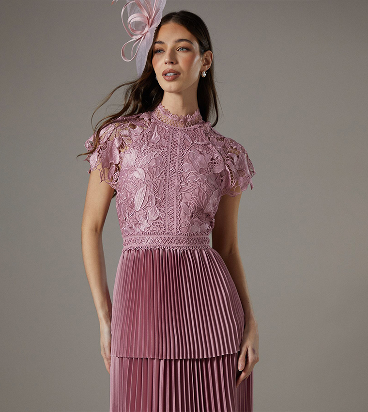 فستان ميني بطبعة زهور مزخرف بكشكشة