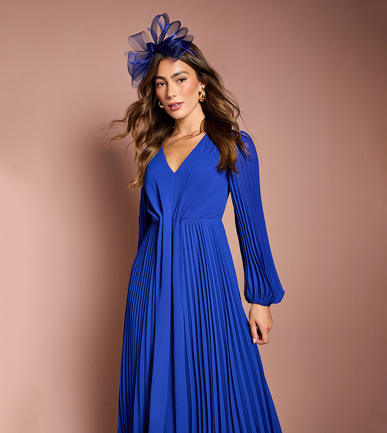 Pleated Wrap Front Dress
