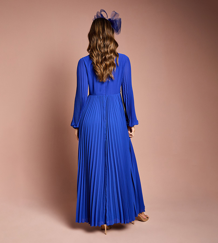Pleated Wrap Front Dress