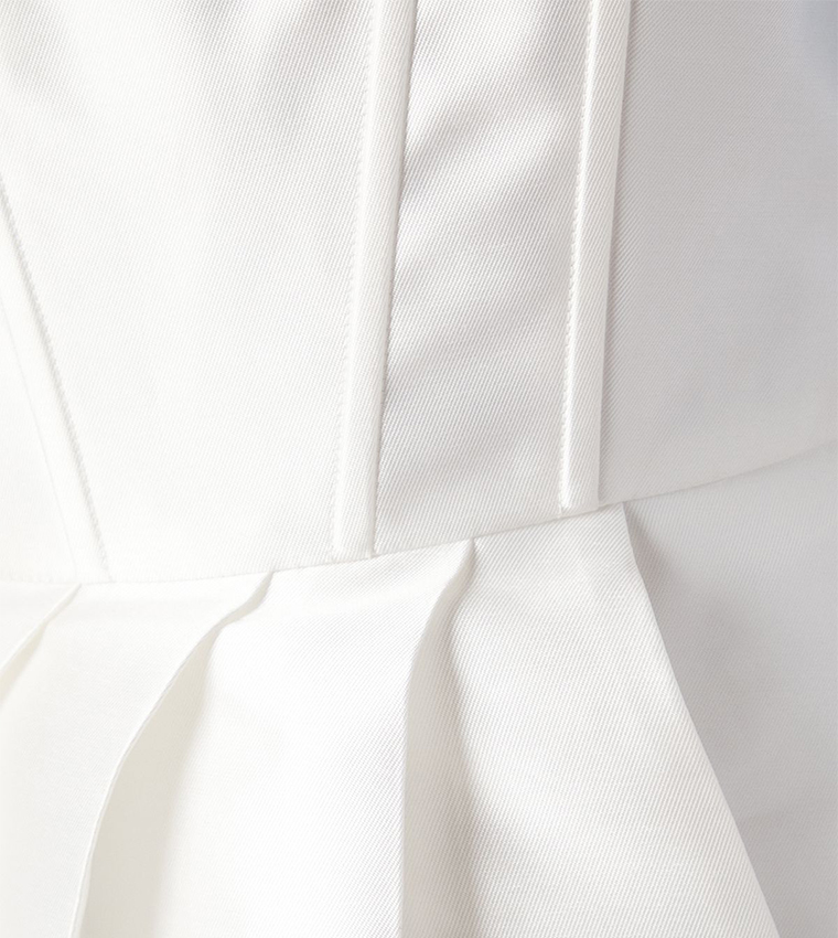 Corset Detail Twill Maxi Wedding Dress