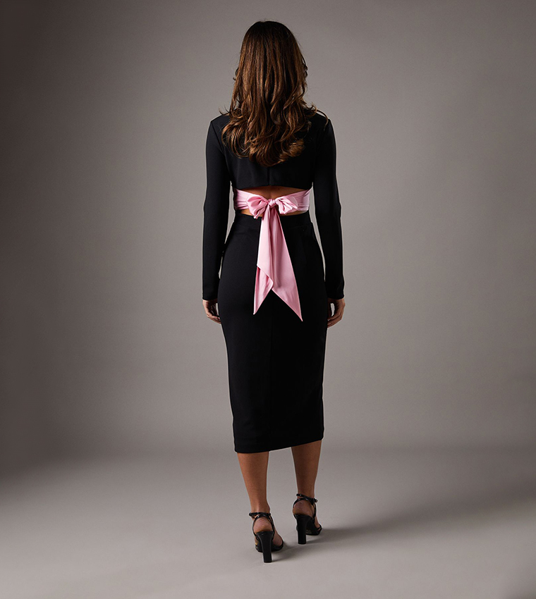 Shrug Slinky Midi Dress with Twist Top