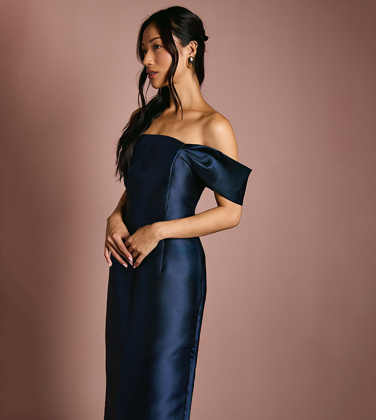 Coast Honoured Twill Bardot Column Maxi Bridesmaid Dress