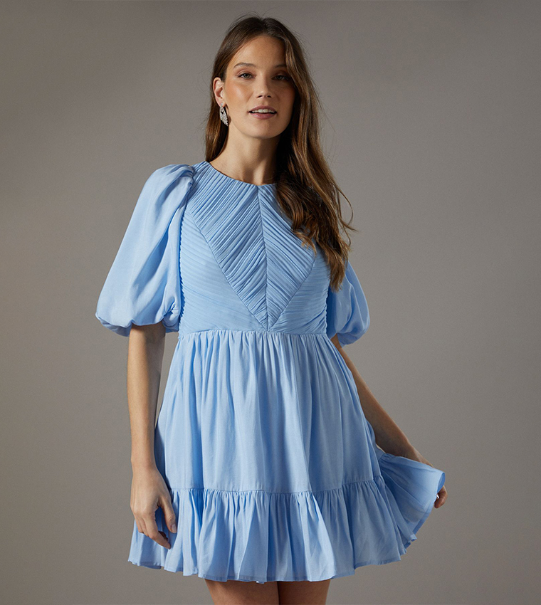 Baby Pleated Organza Mini Dress