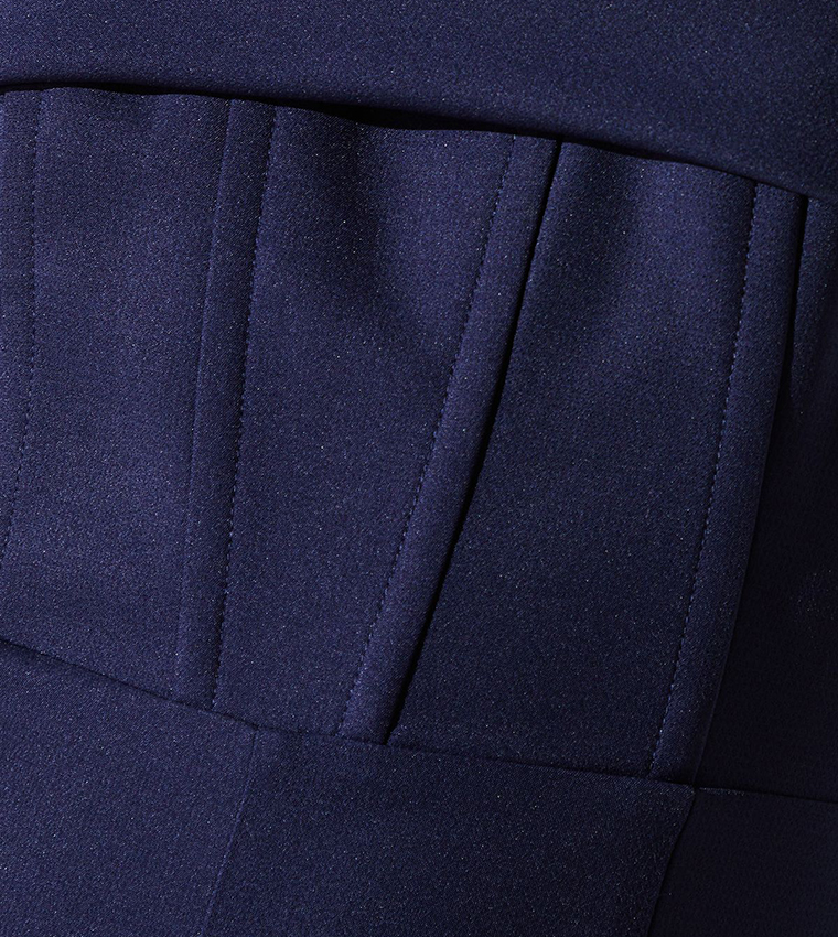 Drape Detail Strapless Jumpsuit