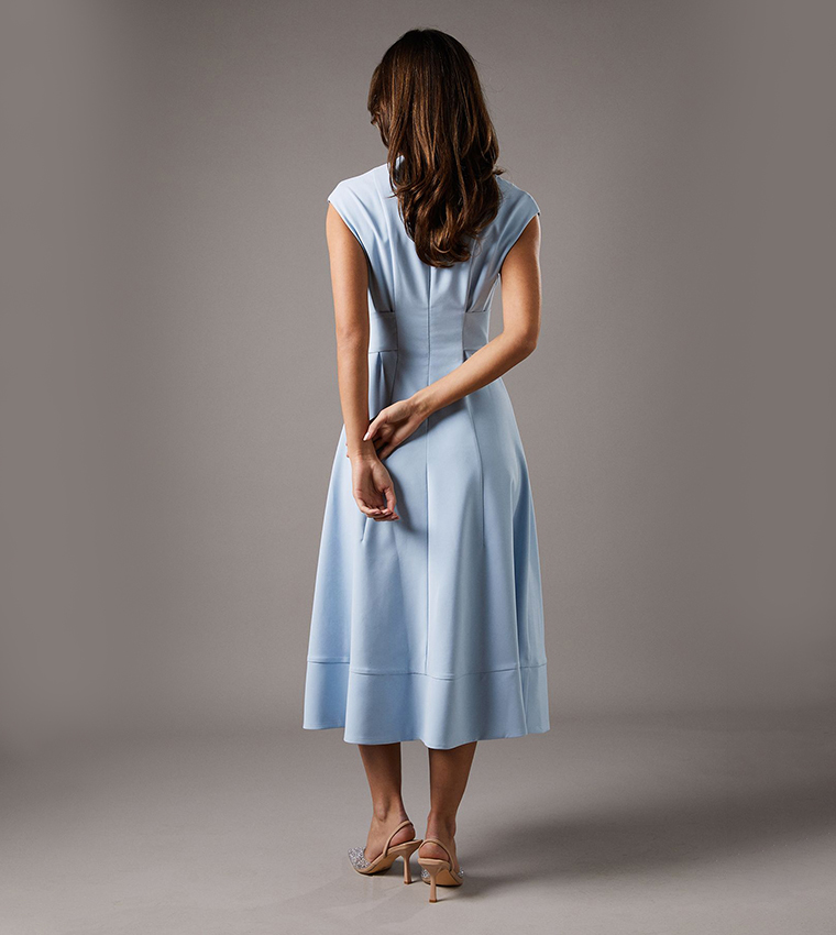 Sleeveless Belted Midi Dress
