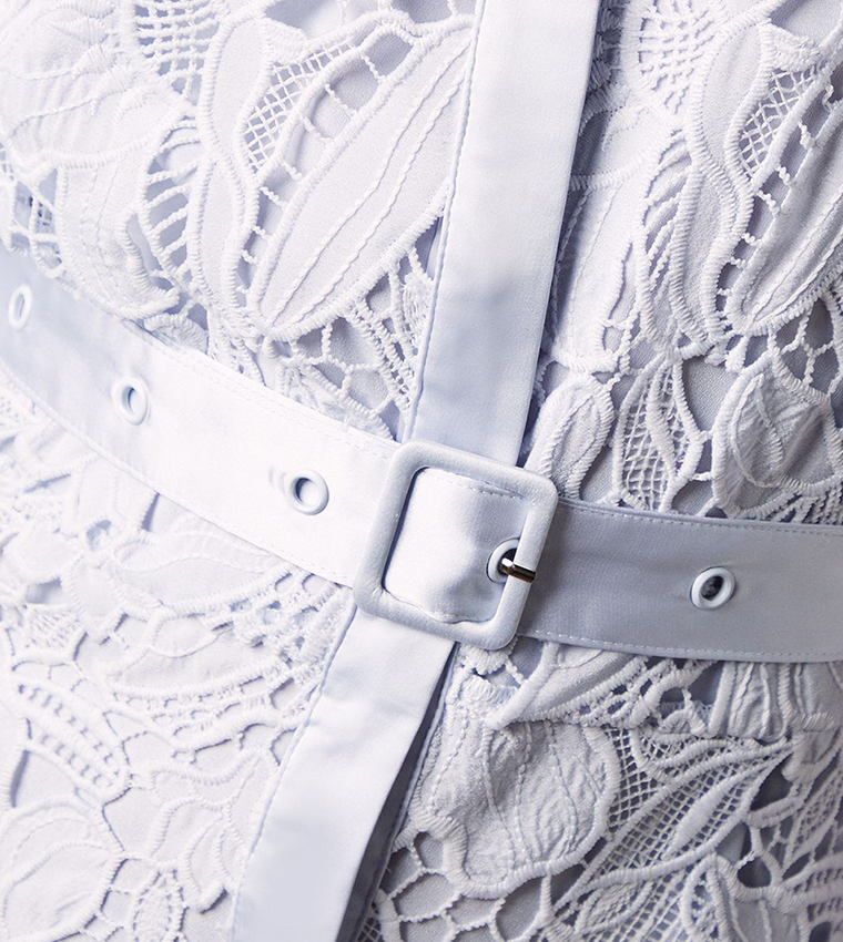 Lacy Belted Shirt Dress