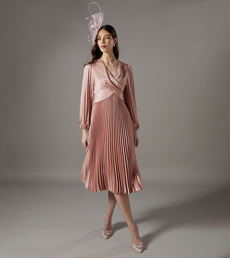 Petite Pleated Skirt Midi Dress