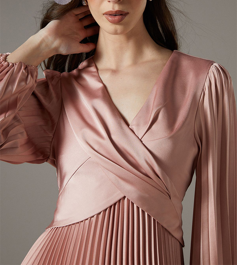 Petite Pleated Skirt Midi Dress