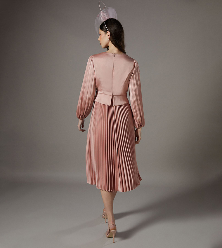 Petite Pleated Skirt Midi Dress