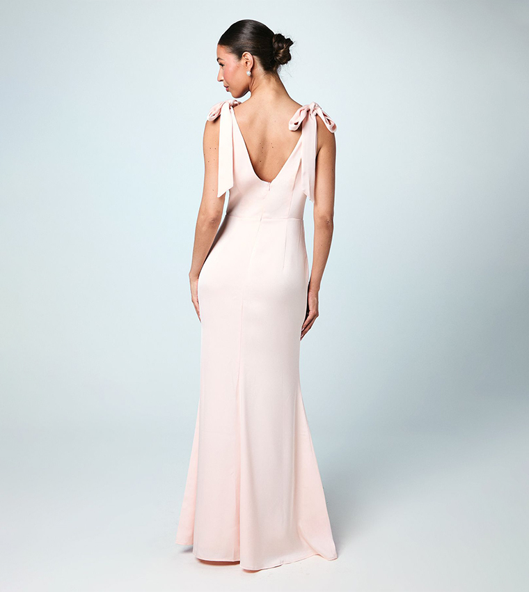 Coast Honoured Back Crepe Tie Shoulder Bridesmaid Maxi Dress