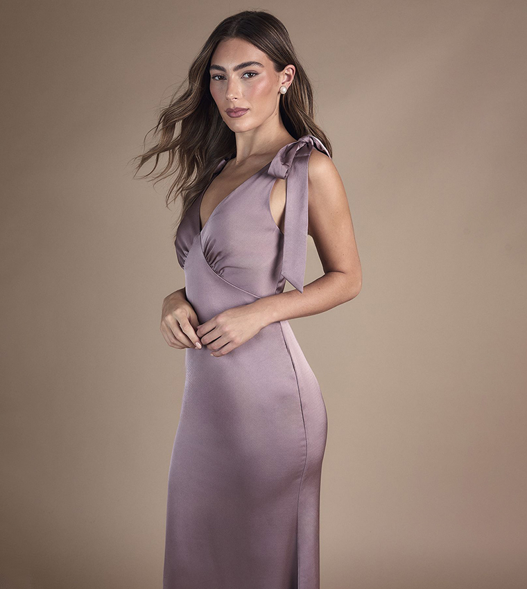 Coast Honoured Back Crepe V-Neck Maxi Bridesmaid Dress