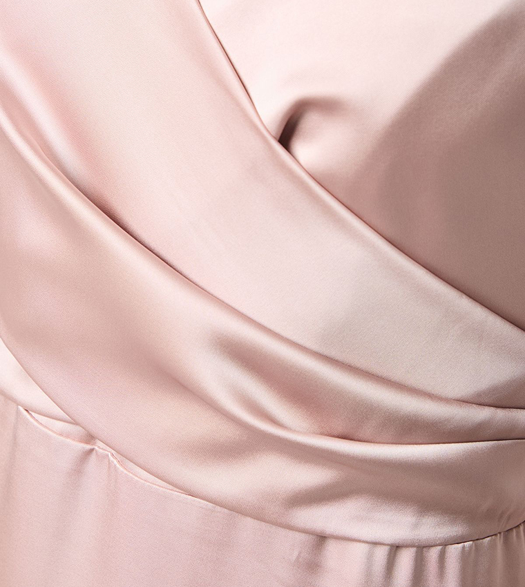 Wrap Waist Satin Cami Bridesmaid Dress